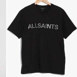 AllSaints shadow logo glitter T-shirt